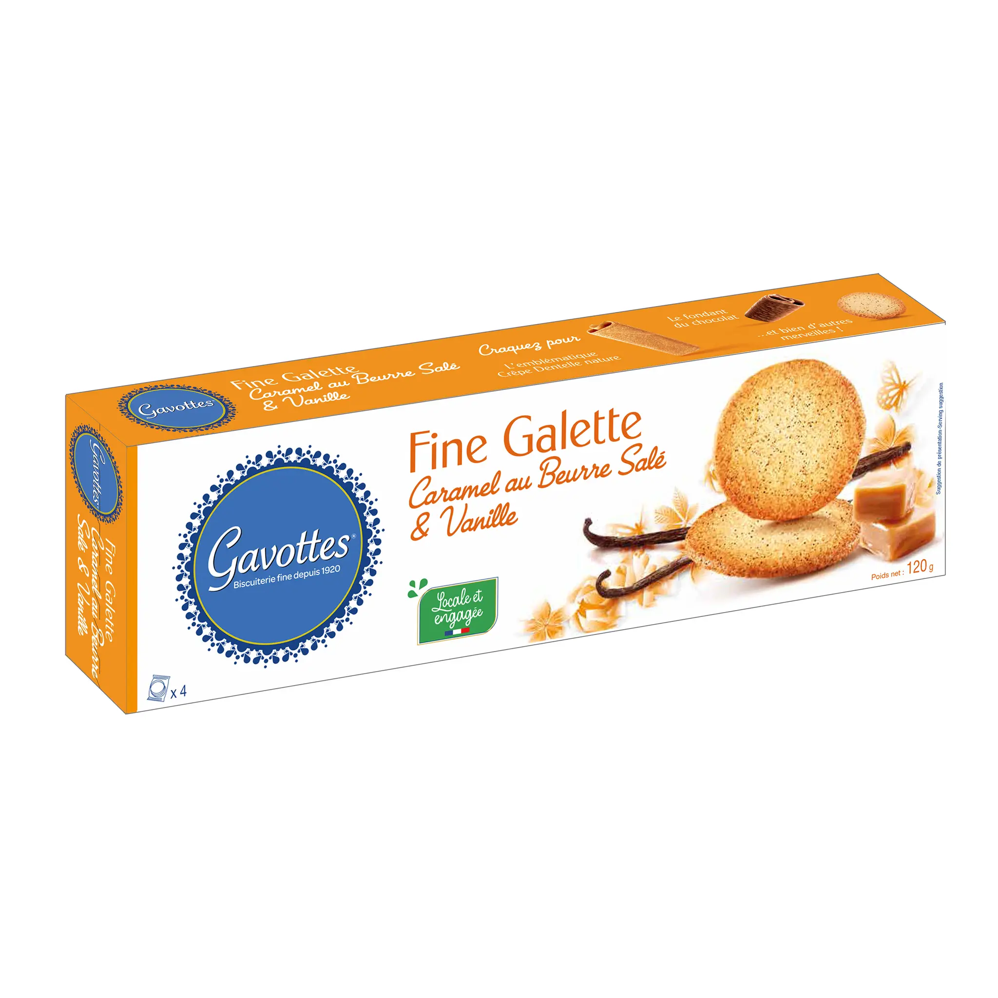 GAVOTTES Fines galettes caramel au beurre salé et vanille