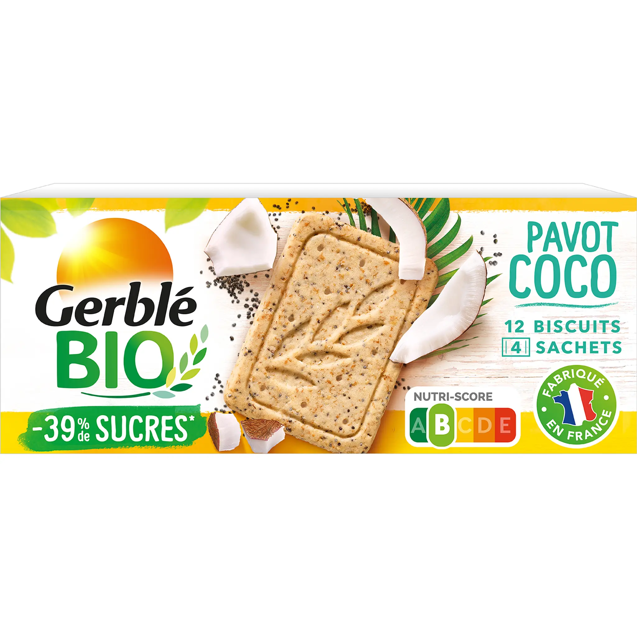 GERBLE BIO Biscuits sablés pavot coco