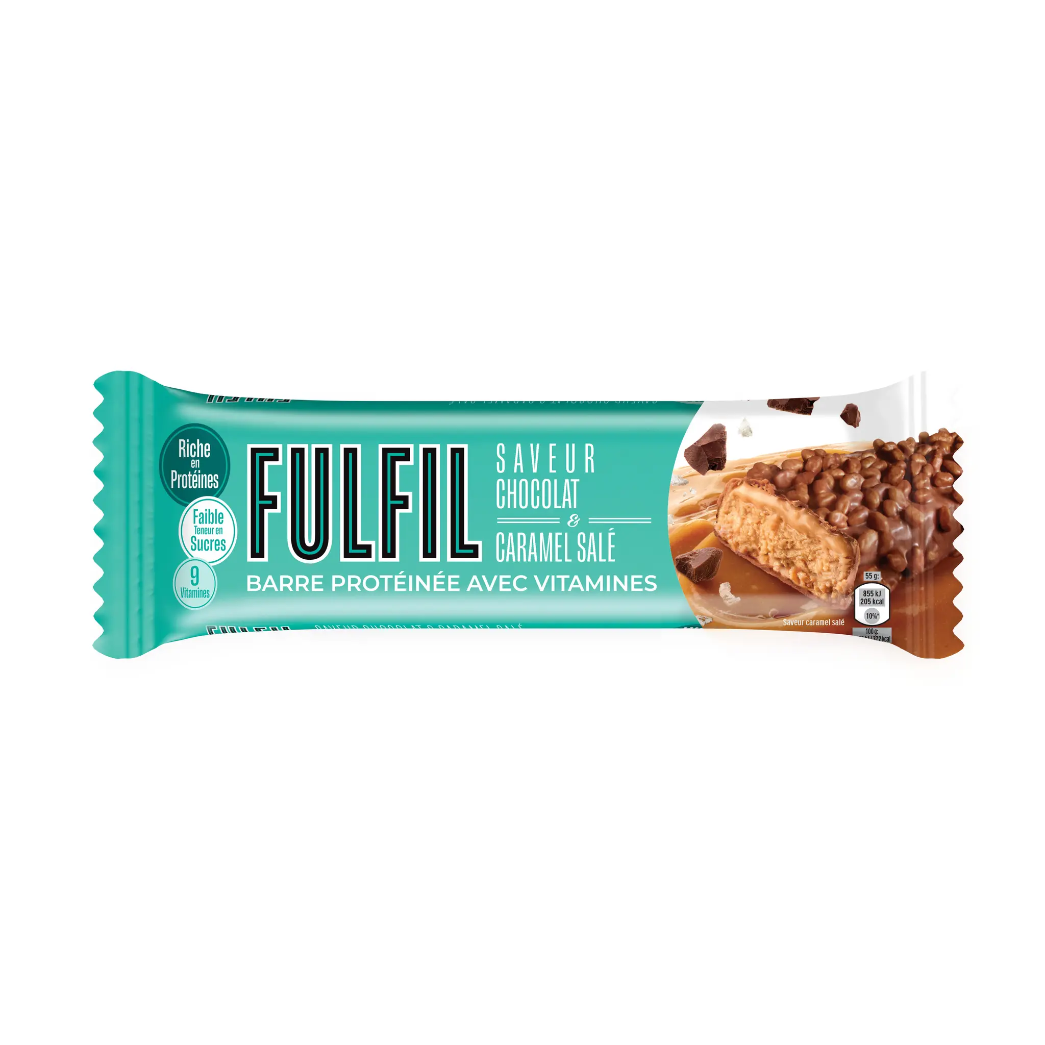 FULFIL Barre protéinée saveur chocolat et caramel salé avec vitamines