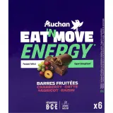 AUCHAN EAT'N MOVE Barres de céréales fruits rouges
