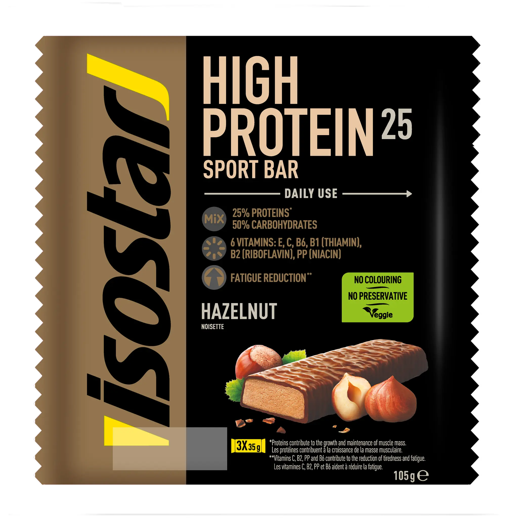 ISOSTAR Barres protéinées saveur noisette