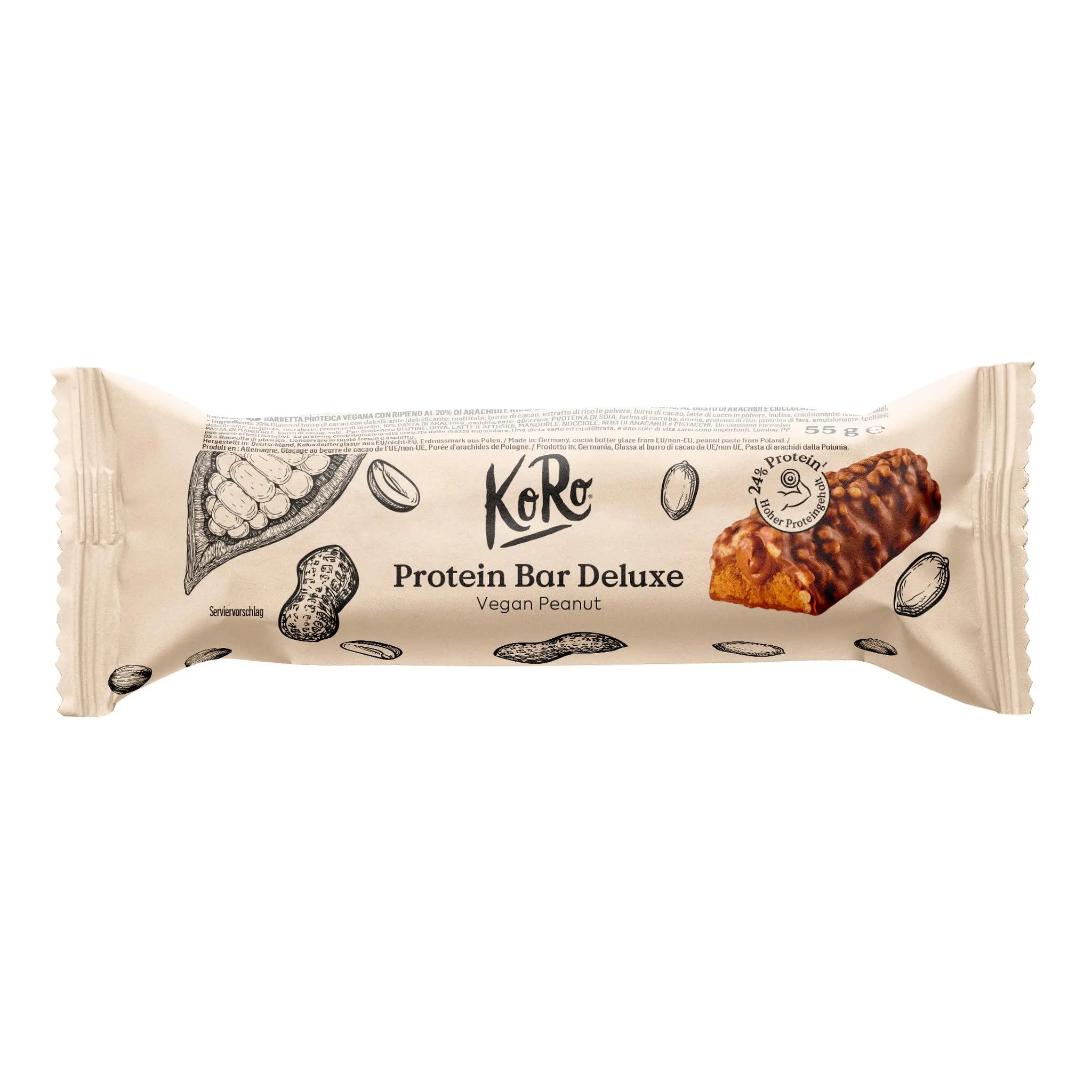 KORO Barres protéinée deluxe à la cacahuète vegan