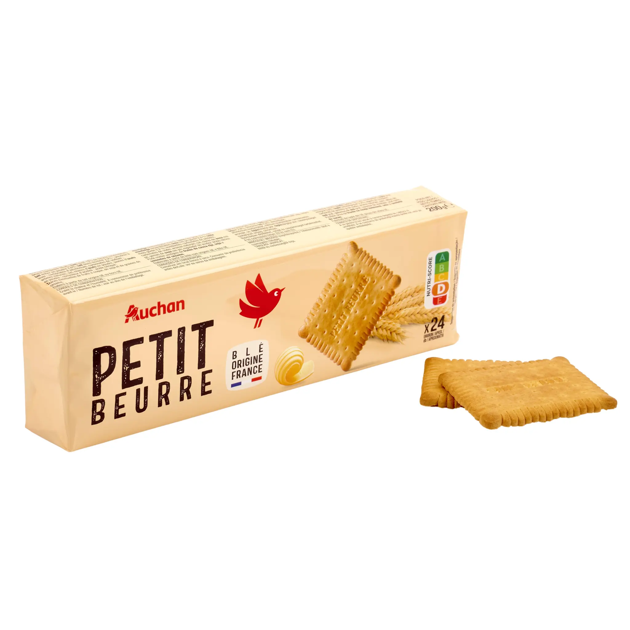 AUCHAN Biscuits petit beurre riches en blé