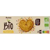 AUCHAN BIO Palmiers biscuits feuilletés sachets fraîcheur