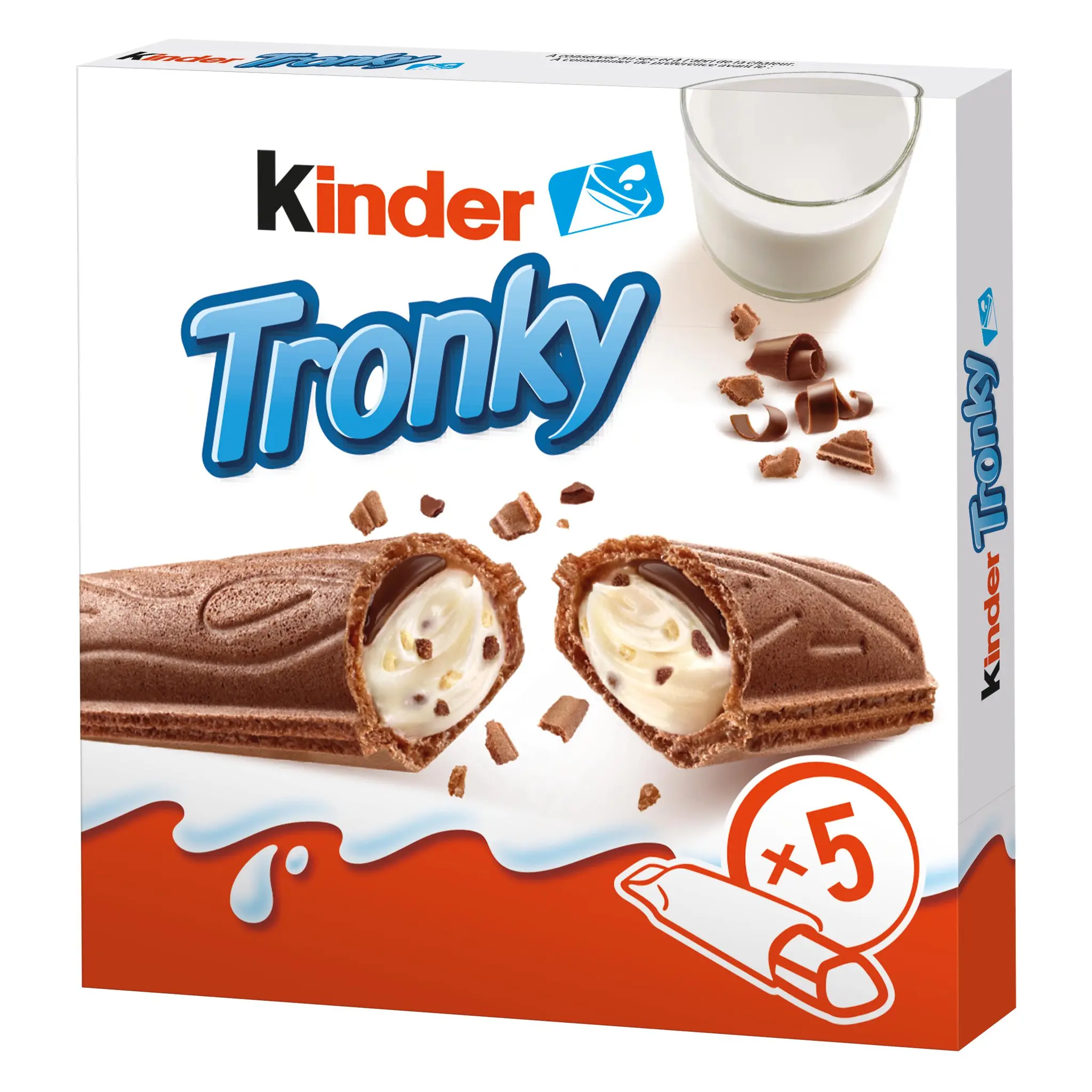 KINDER Tronky gaufrette croustillante au cacao fourrée au lait