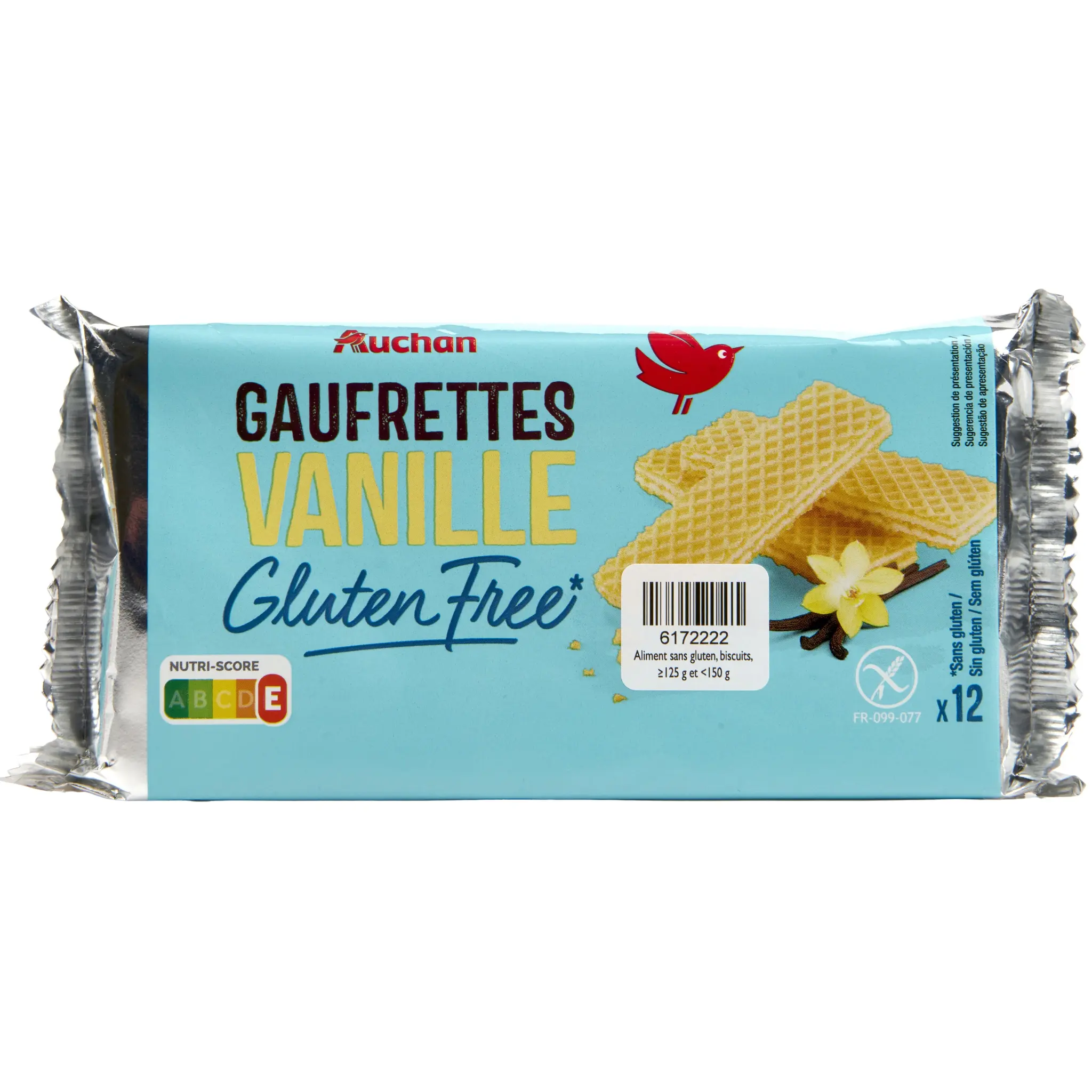 AUCHAN Gaufrettes vanille sans gluten
