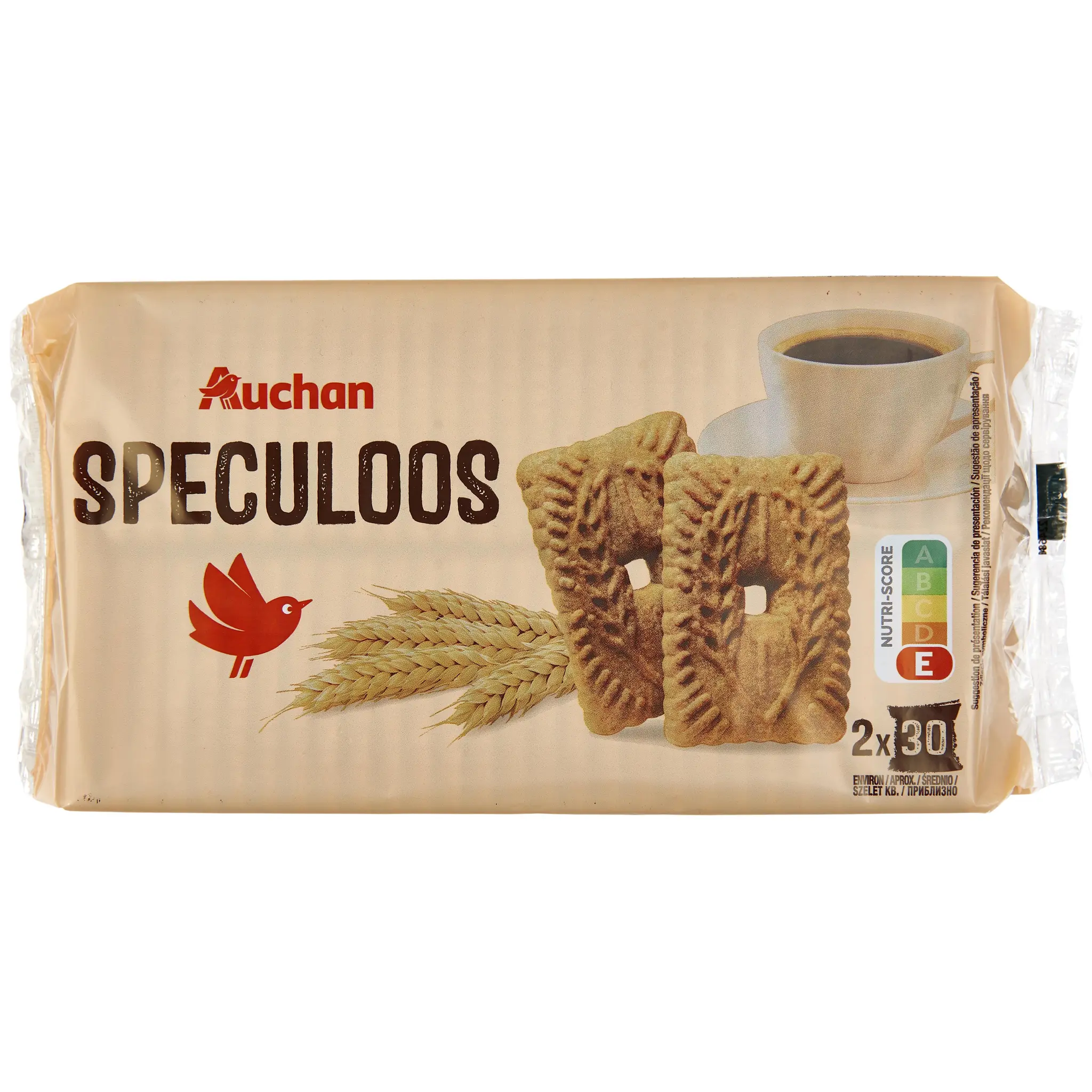 AUCHAN Biscuits Speculoos tradition sachets fraîcheur