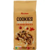 AUCHAN Cookies chocolat blanc saveur canberries