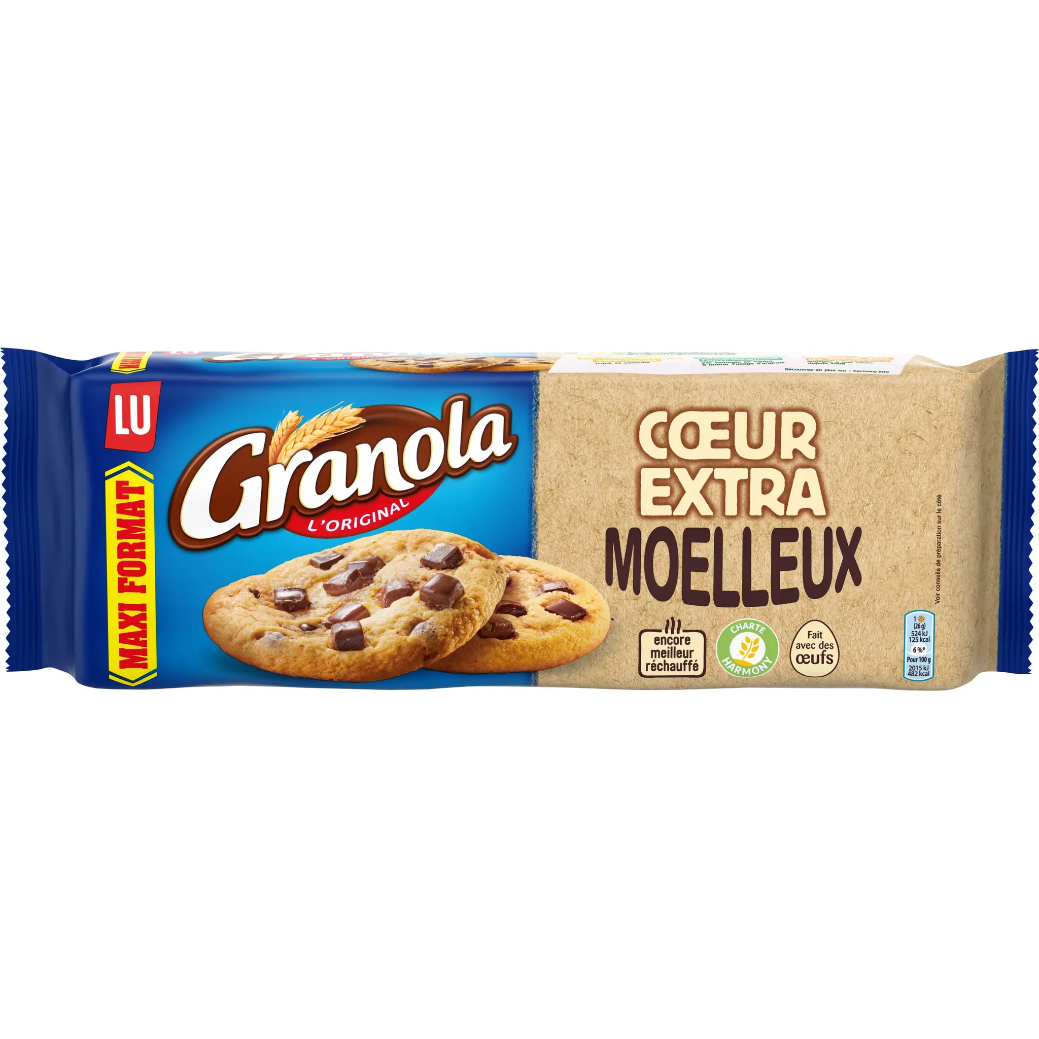 GRANOLA Cookies cœur extra moelleux aux pépites de chocolat
