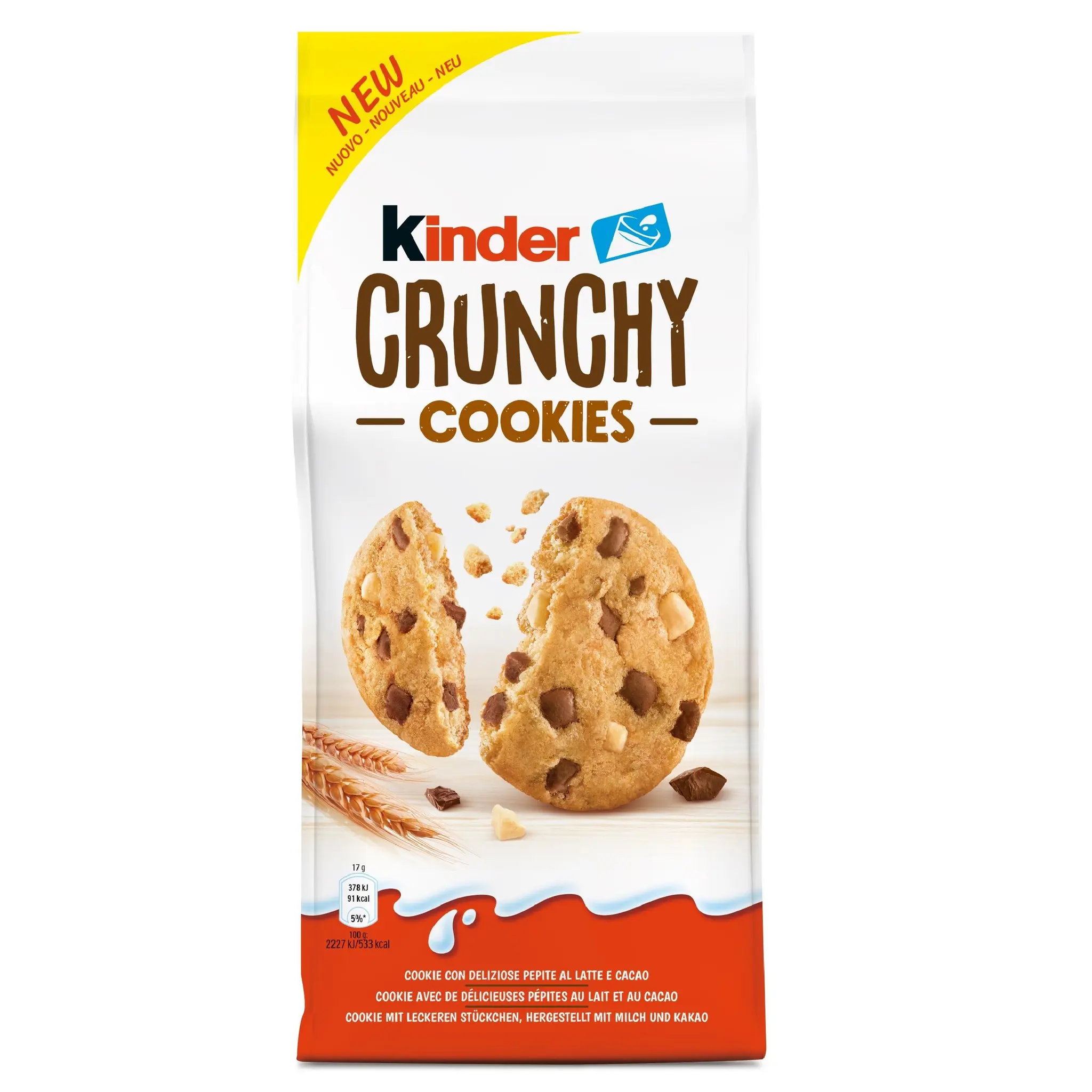 KINDER Crunchy cookies avec pépites au lait et au cacao