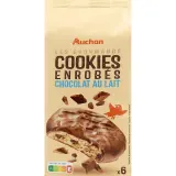 AUCHAN Cookies enrobés de chocolat au lait
