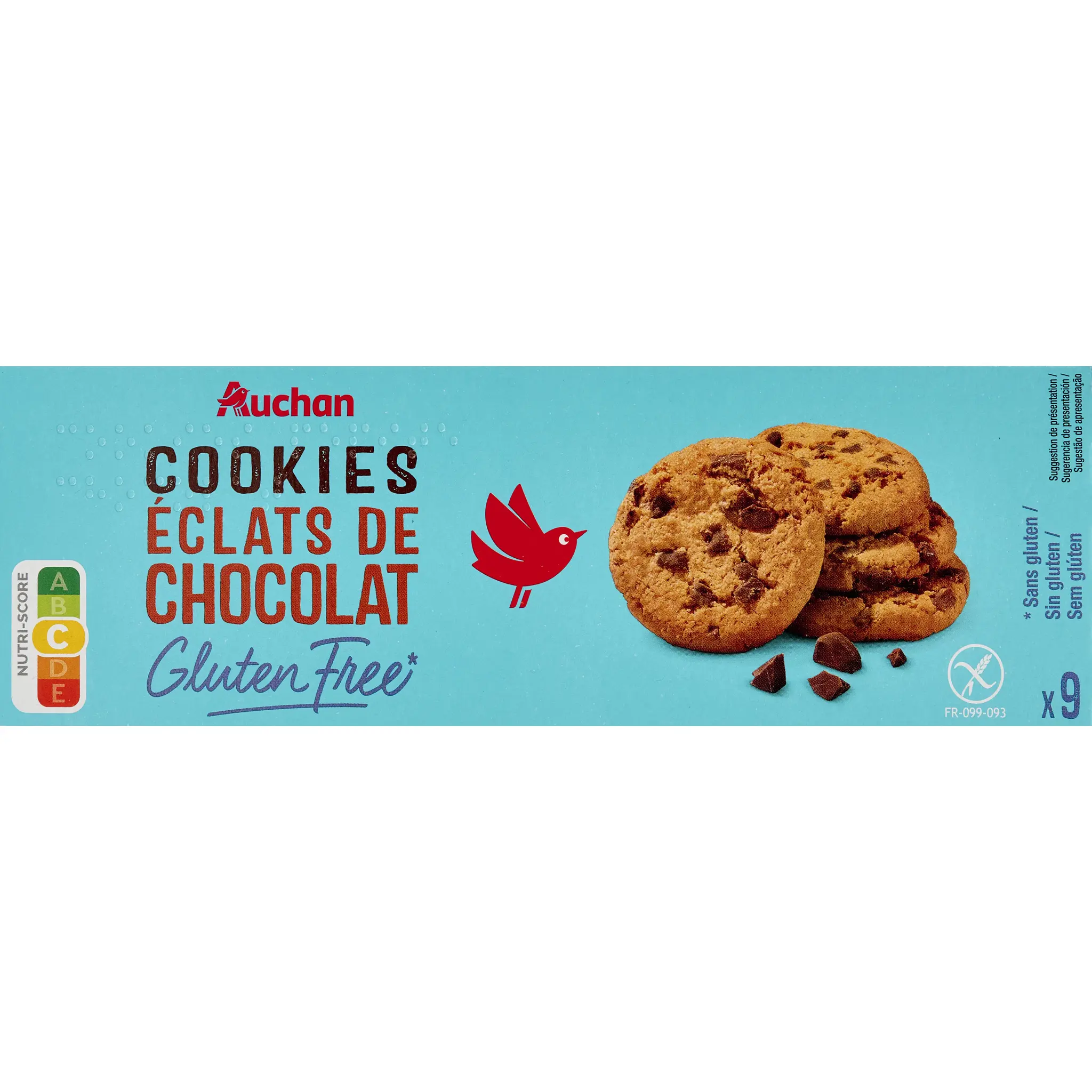 AUCHAN Cookies aux éclats de chocolat sans gluiten