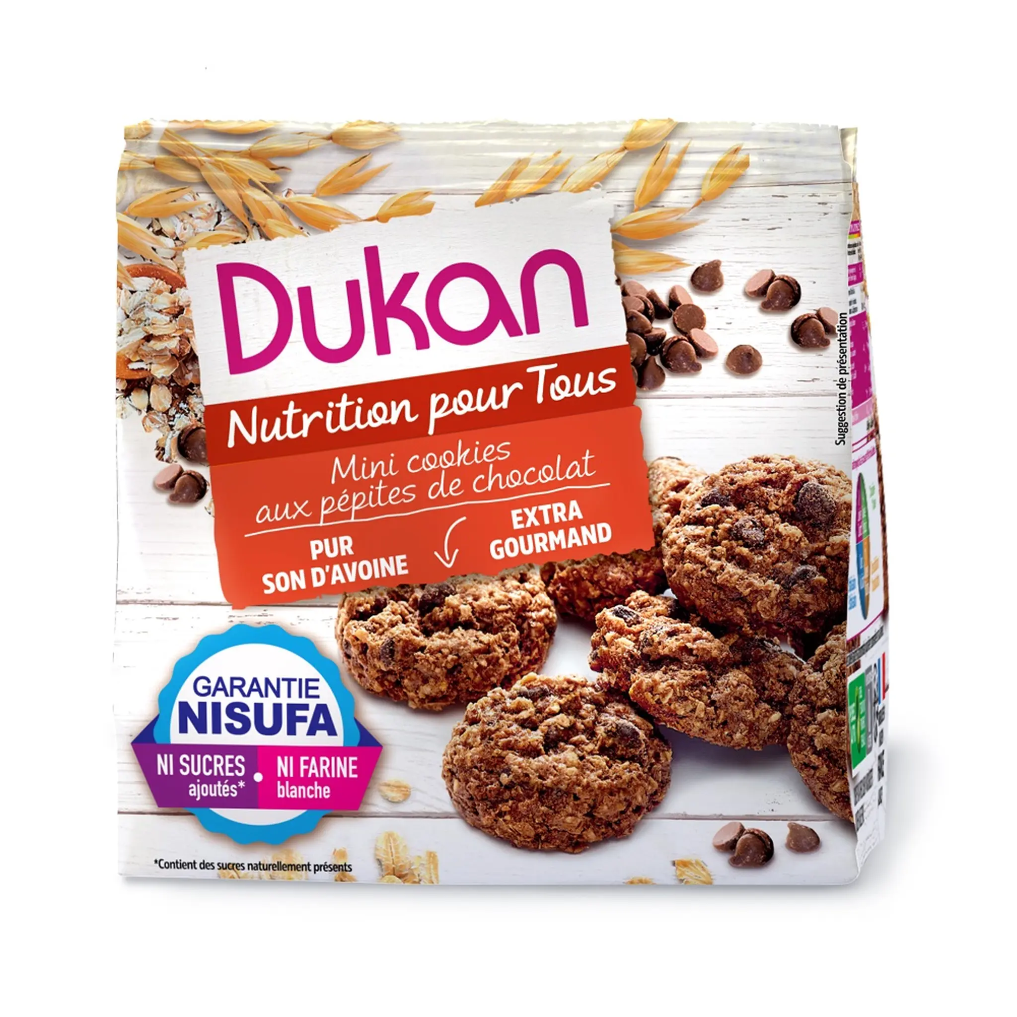 DUKAN Mini cookies aux pépites de chocolat pur son d'avoine