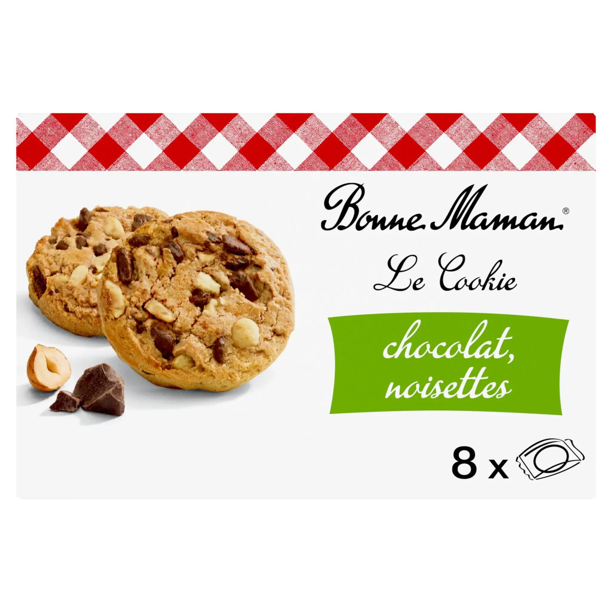 BONNE MAMAN Cookies aux pépites de chocolats et noisettes sachets fraîcheur