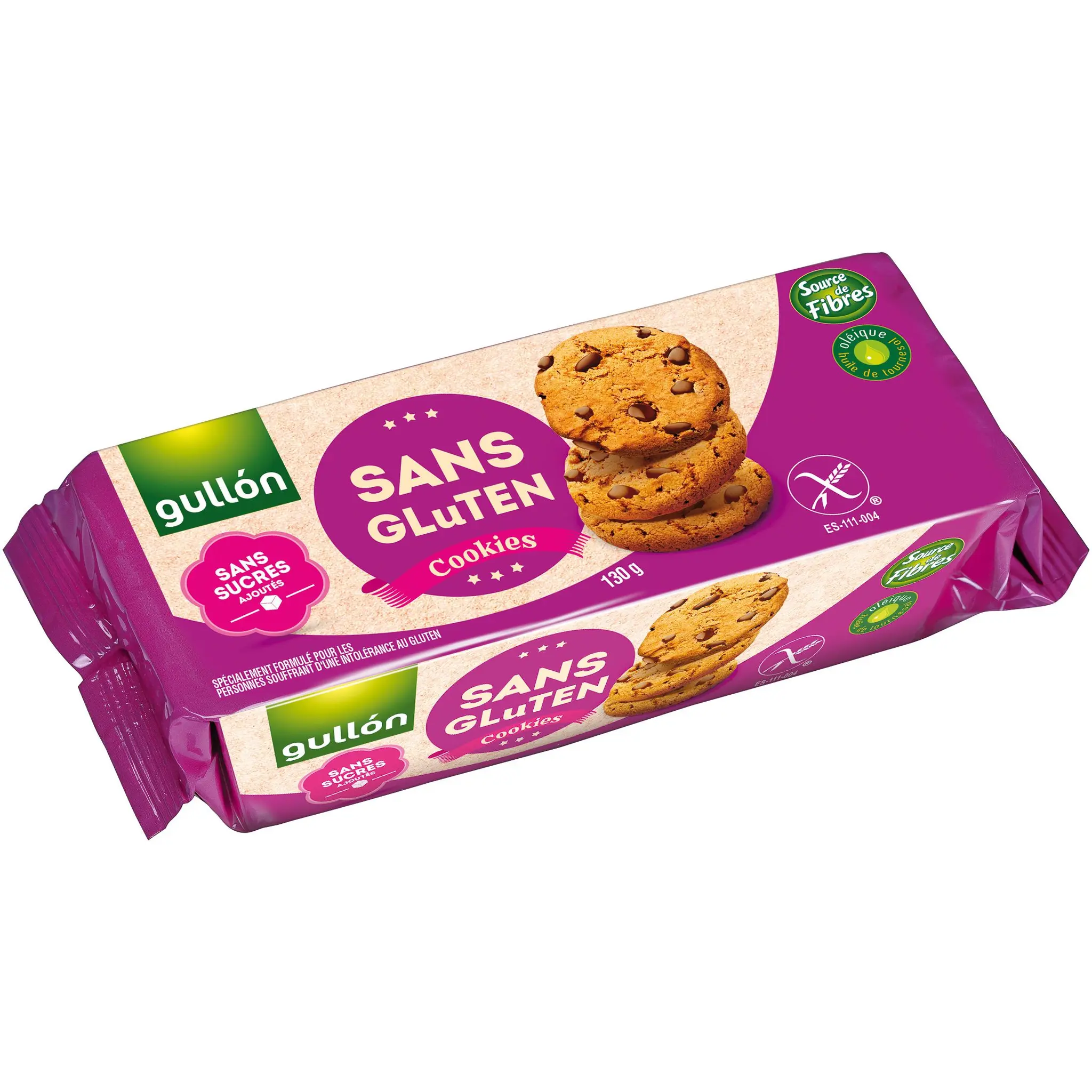 GULLON Cookies aux pépites de chocolat sans gluten et sans sucres ajoutés