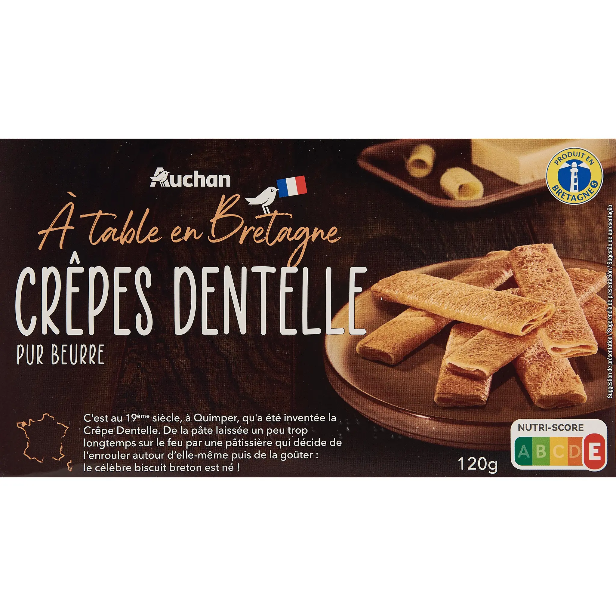 AUCHAN TERROIR Crêpes dentelle pur beurre