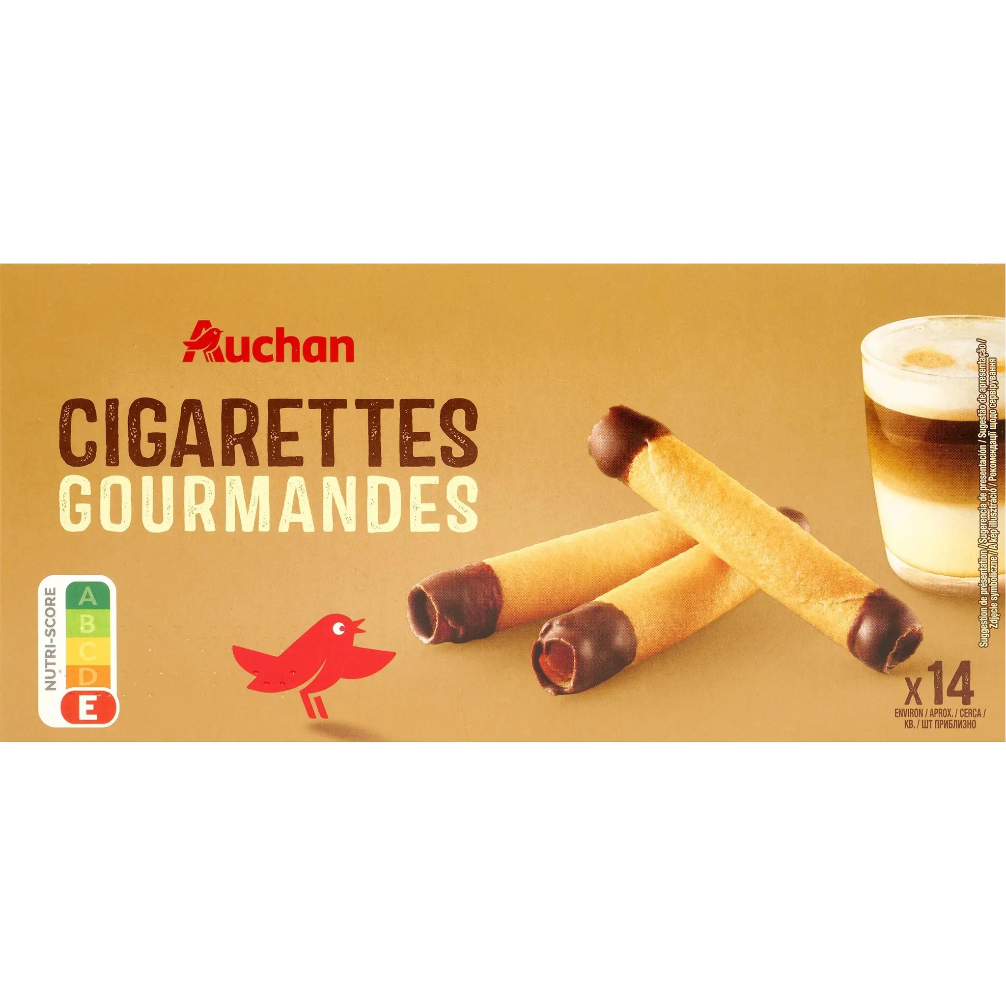 AUCHAN Cigarettes gourmandes au chocolat