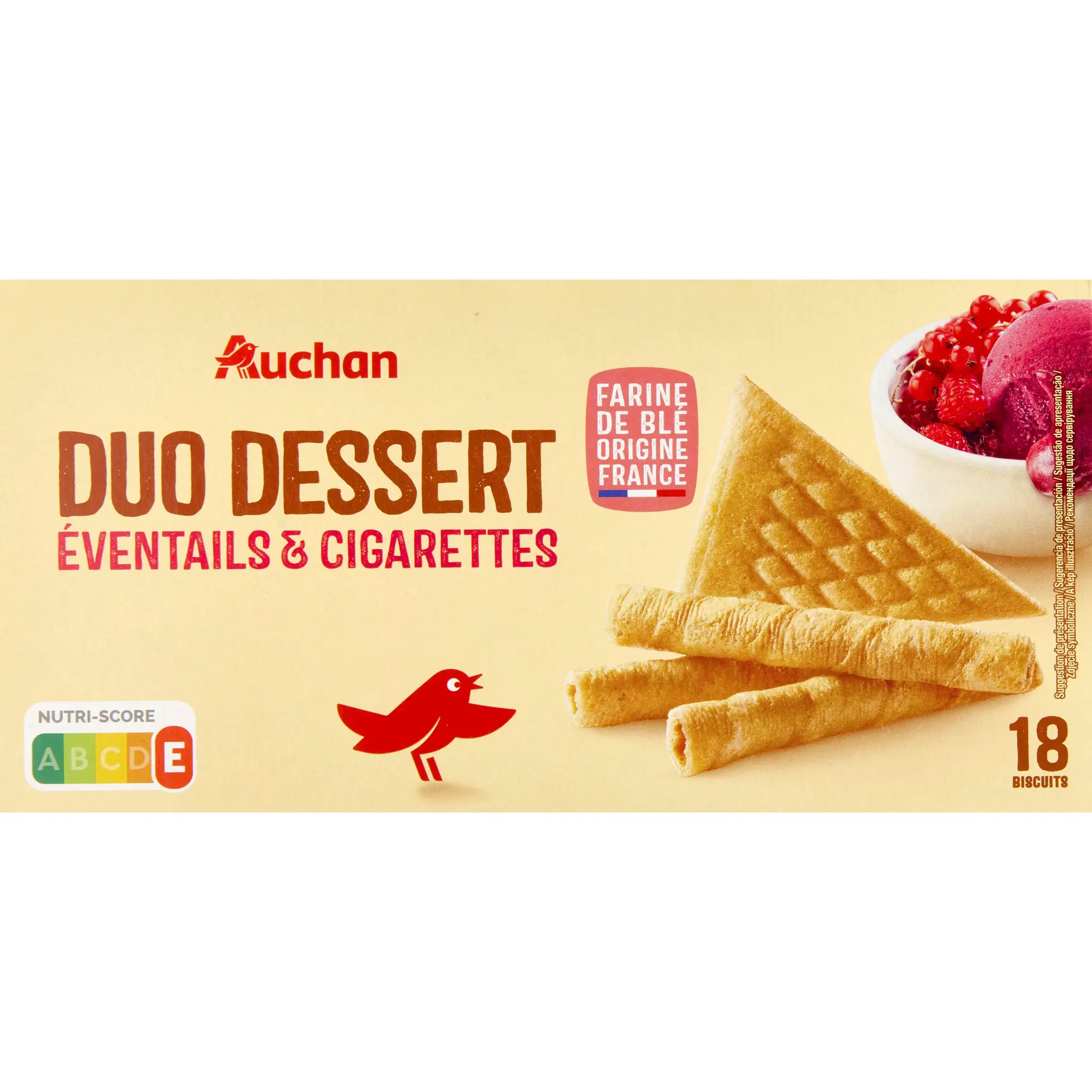 AUCHAN Assortiment de biscuits glacier 2 variétés