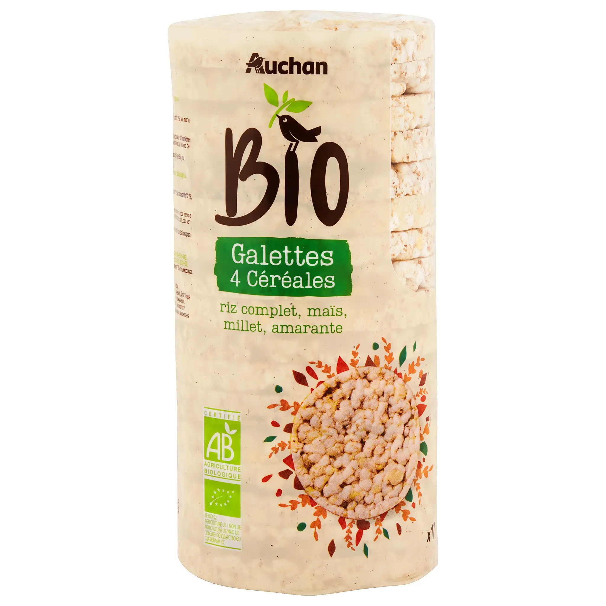 AUCHAN BIO Galettes aux 4 céréales