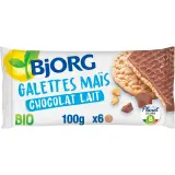 BJORG Galettes de maïs bio au chocolat au lait