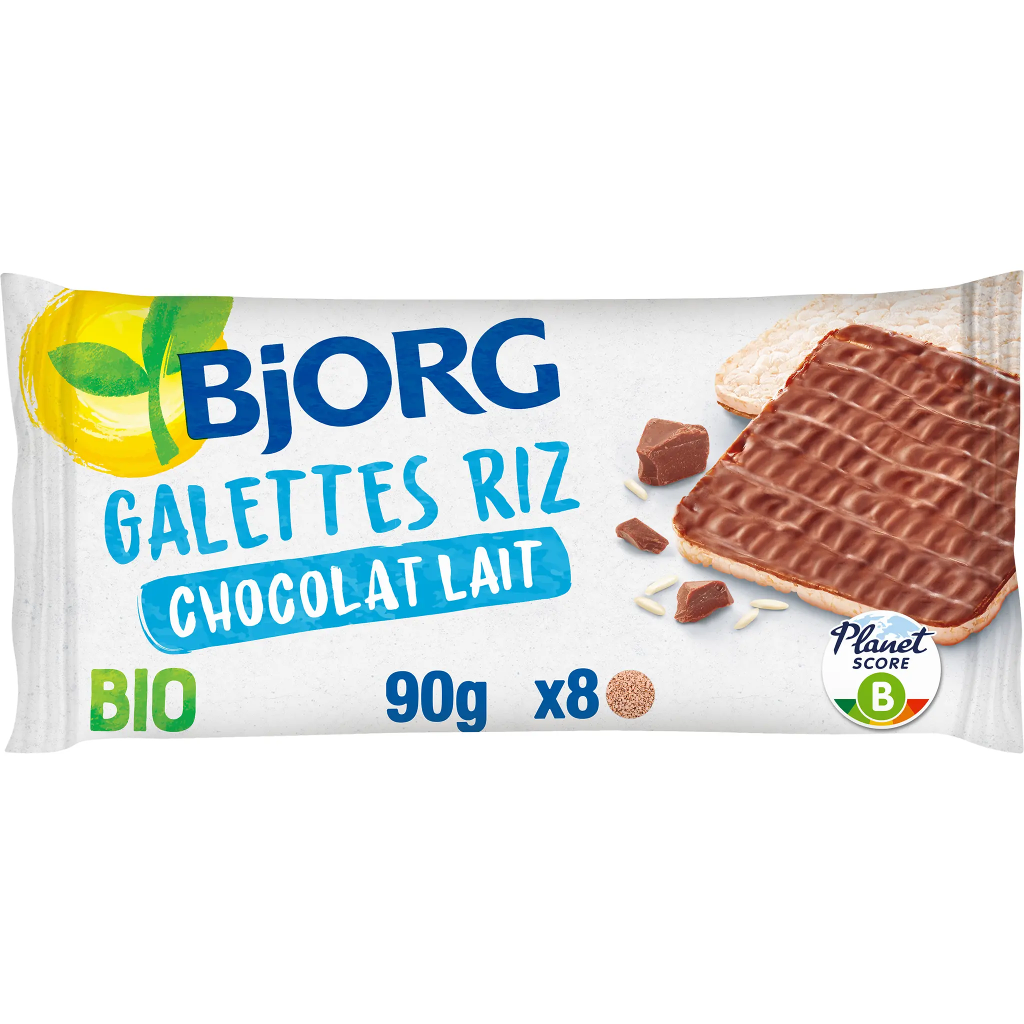 BJORG Galettes de riz bio au chocolat au lait sans gluten