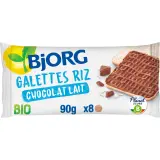 BJORG Galettes de riz bio au chocolat au lait sans gluten