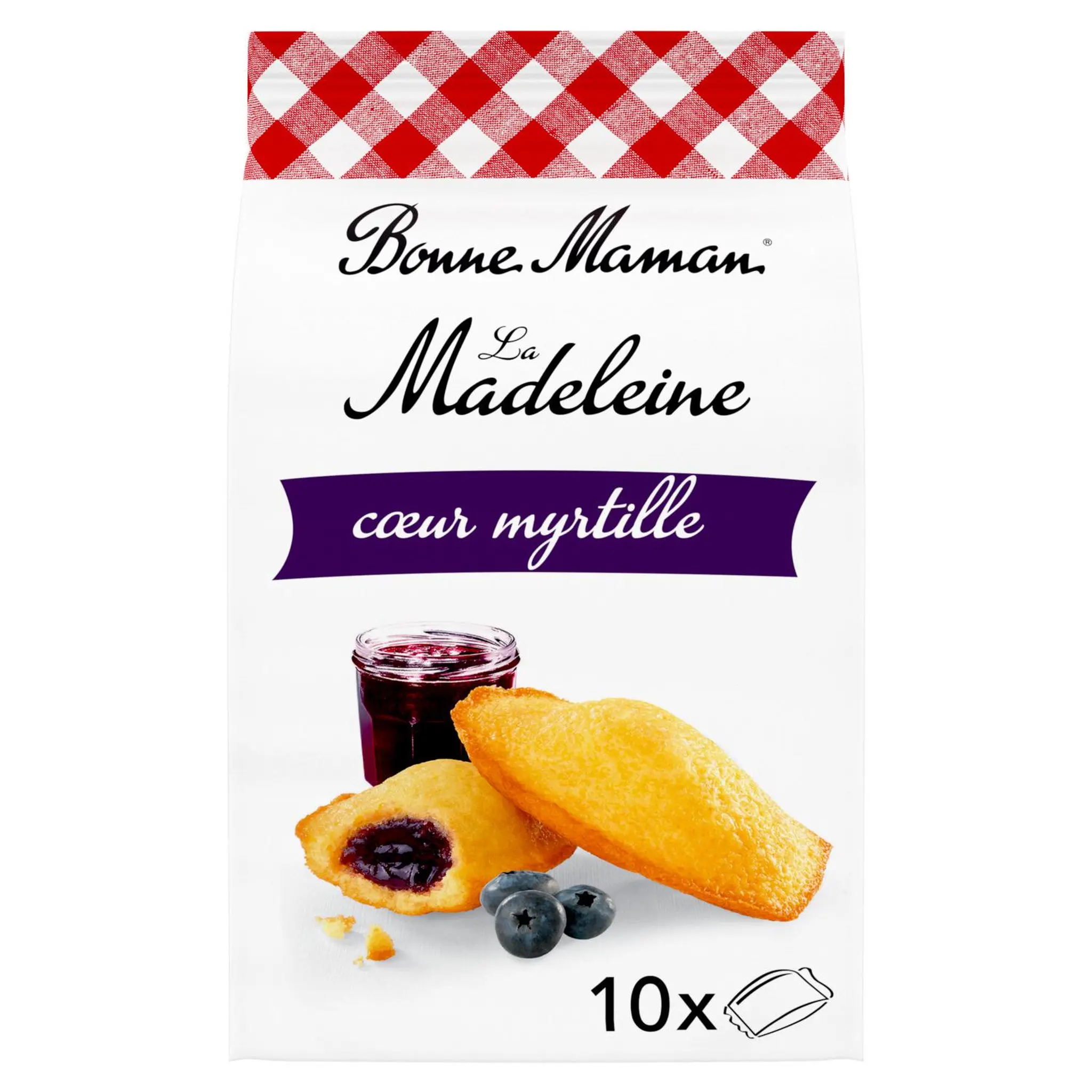 BONNE MAMAN Madeleines fourrées à la myrtille sachets fraîcheur