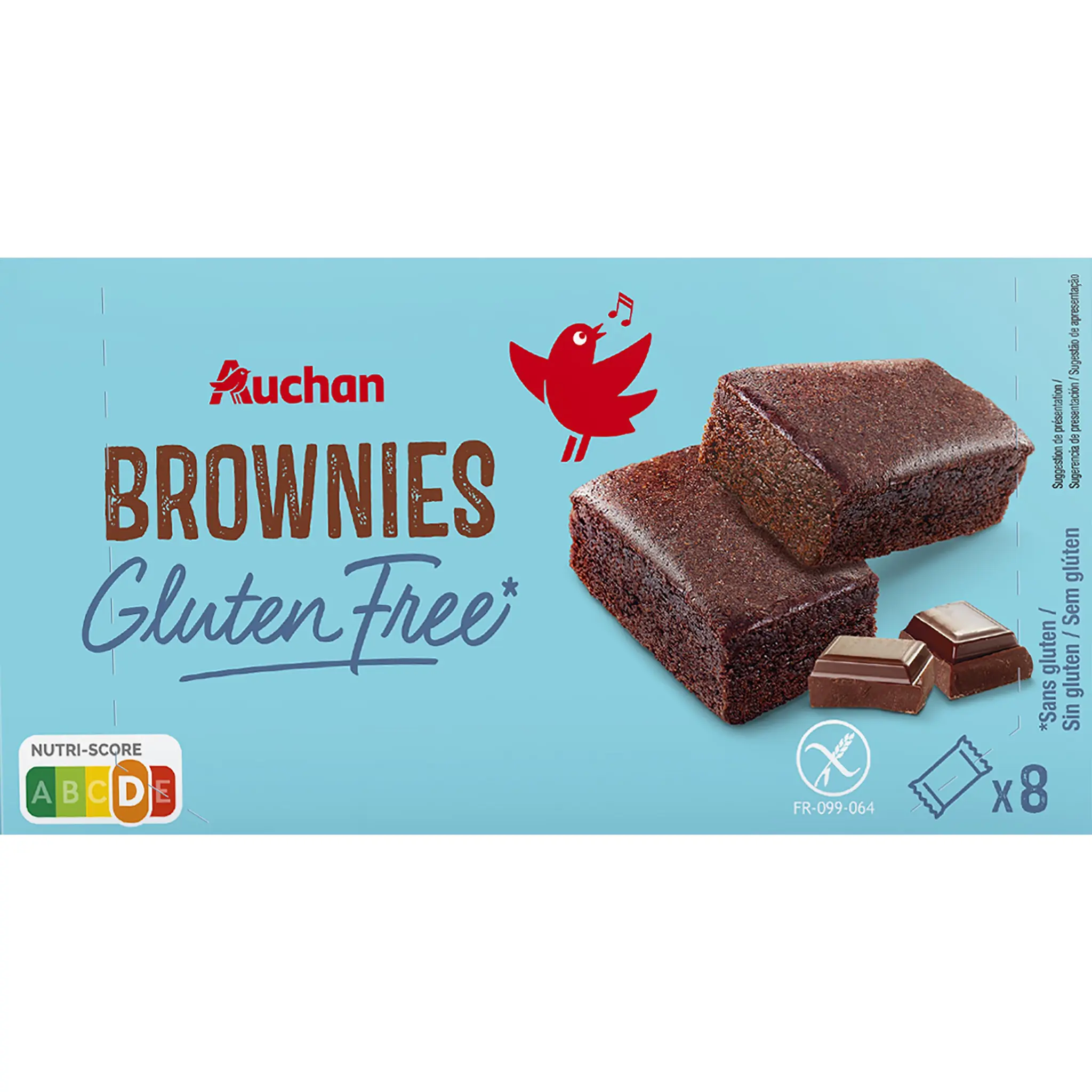 AUCHAN Brownies sans gluten sachets individuels