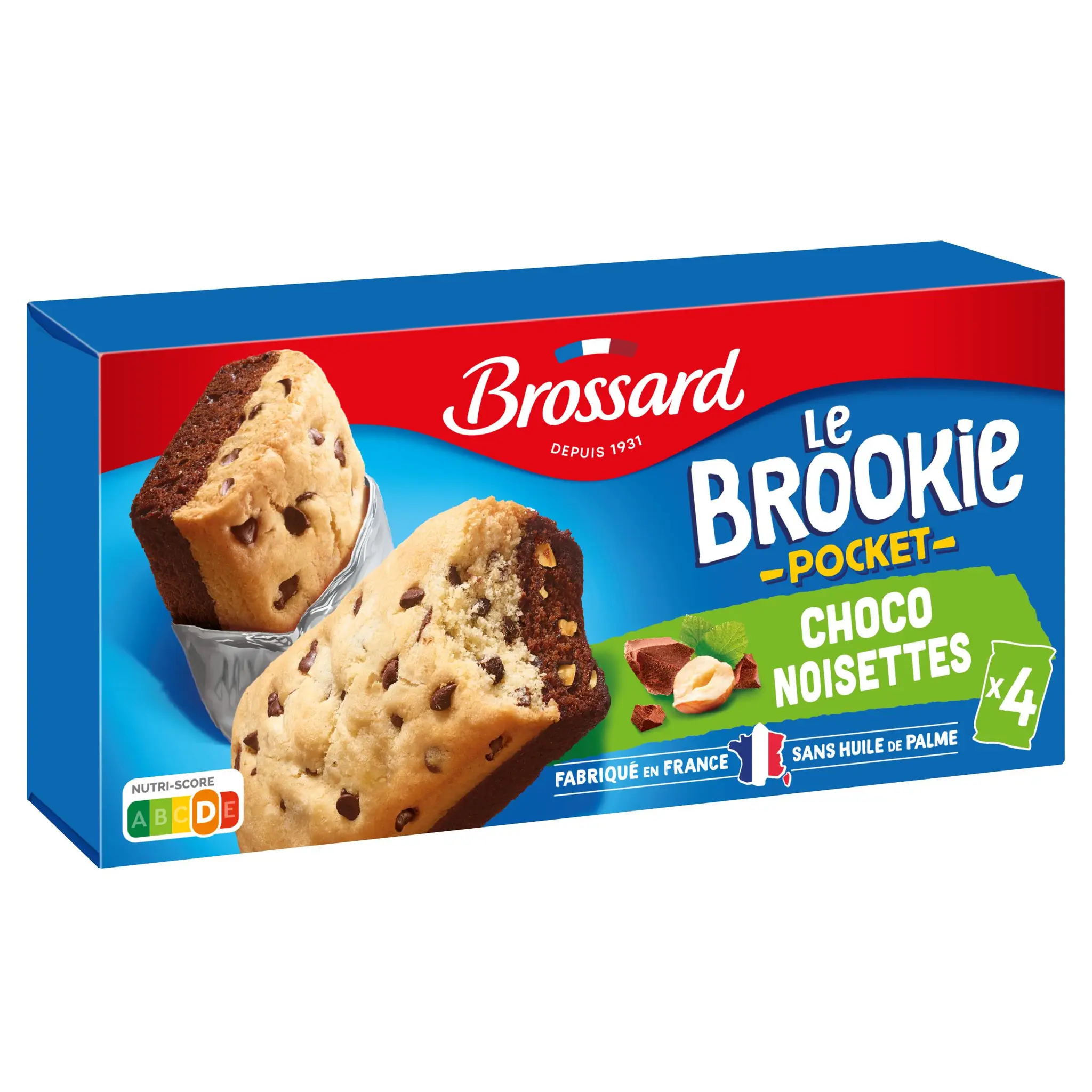 BROSSARD Le Brookie Pocket Cookies au chocolat sur brownie saveur noisette