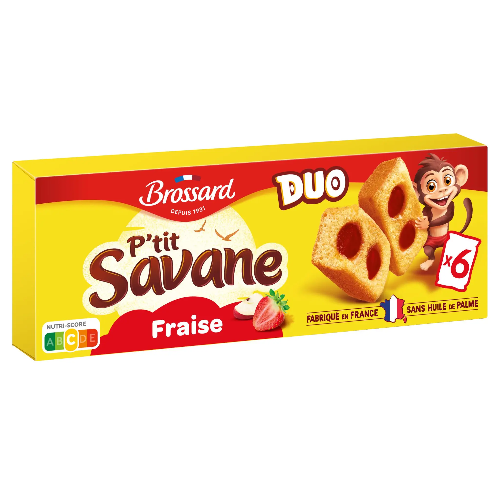 BROSSARD P'tit Savane Duo gâteaux fourrés à la fraise