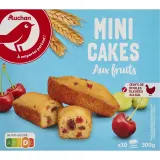 AUCHAN Mini cakes aux fruits sachets individuels