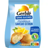 GERBLE Moelleux saveur citron sans sucres ajoutés sachets individuels