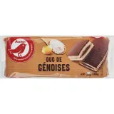 AUCHAN Duo de génoises sachets individuels