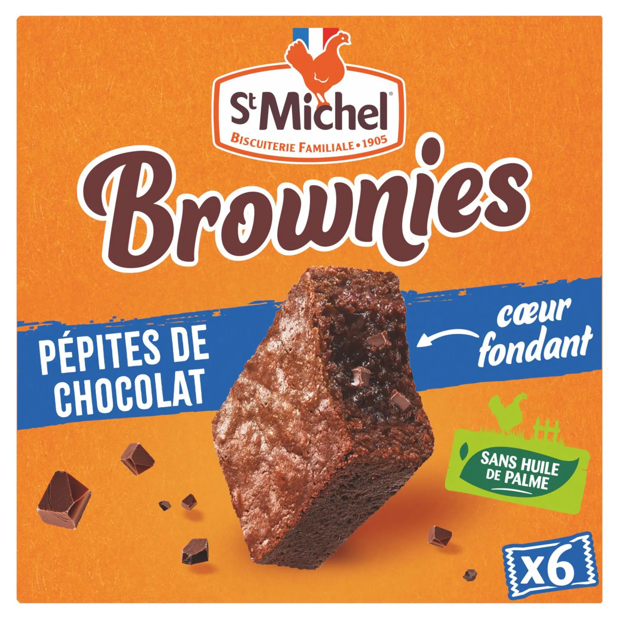 ST MICHEL Brownies aux pépites de chocolat sans huile de palme