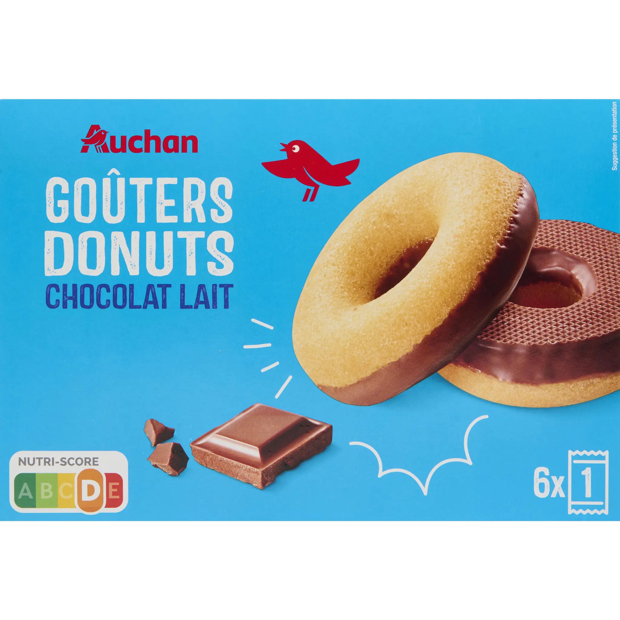 AUCHAN Goûter donuts nappés chocolat