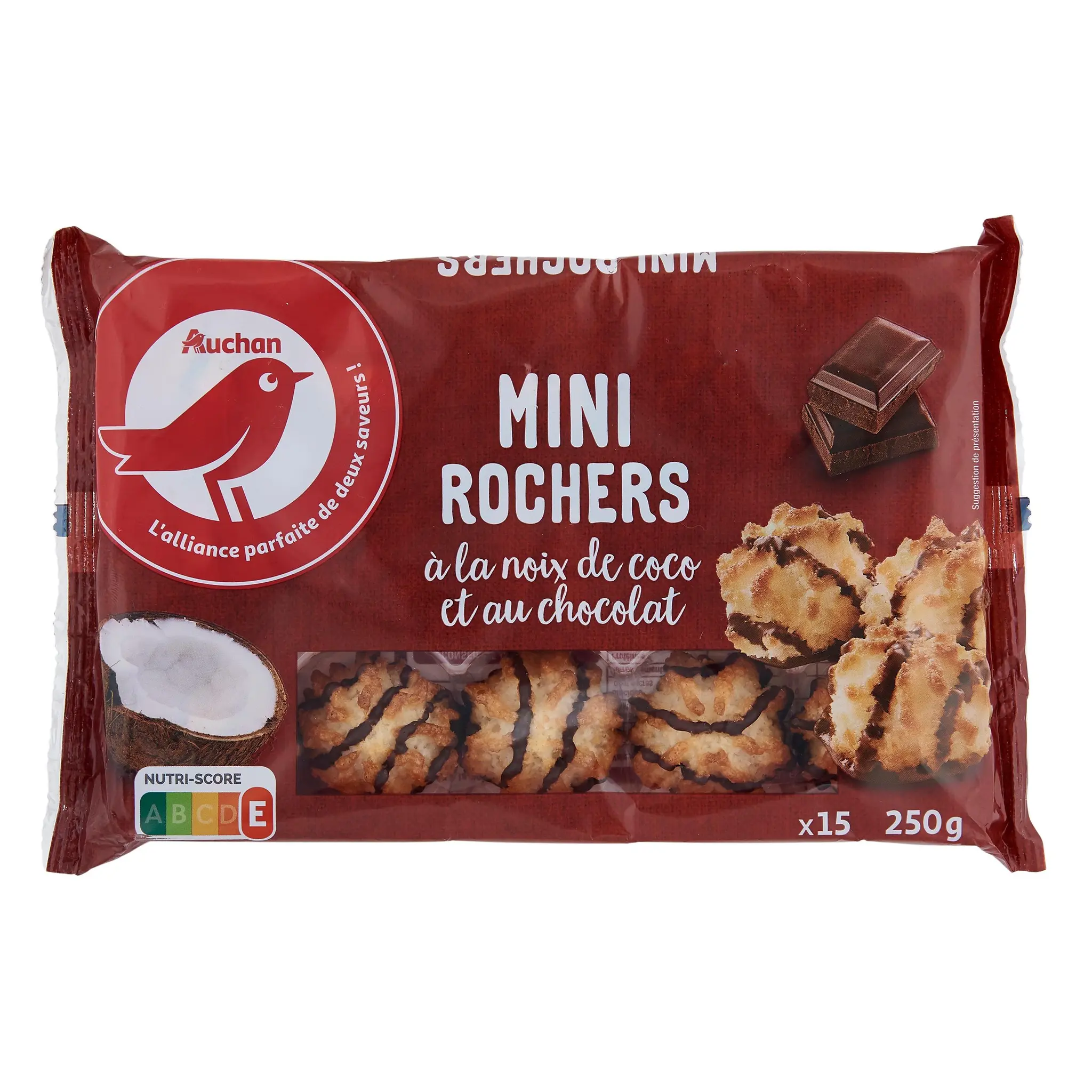AUCHAN Mini rochers à la noix de coco et au chocolat