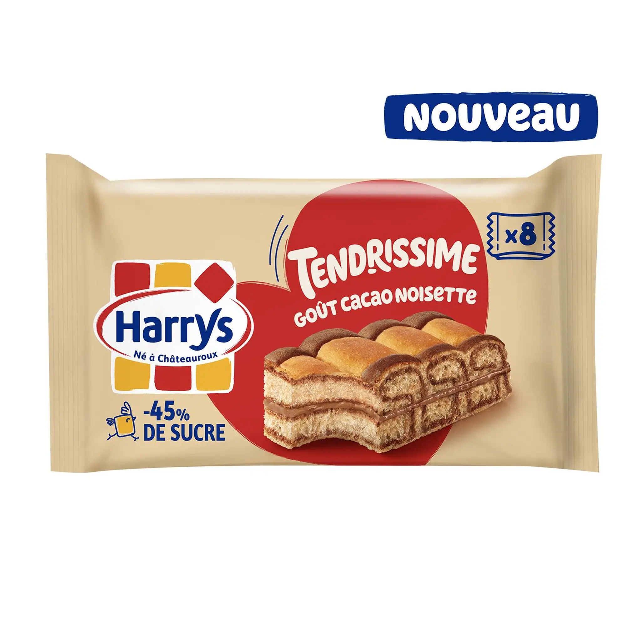 HARRYS Gâteaux Tendrissime goût cacao noisette