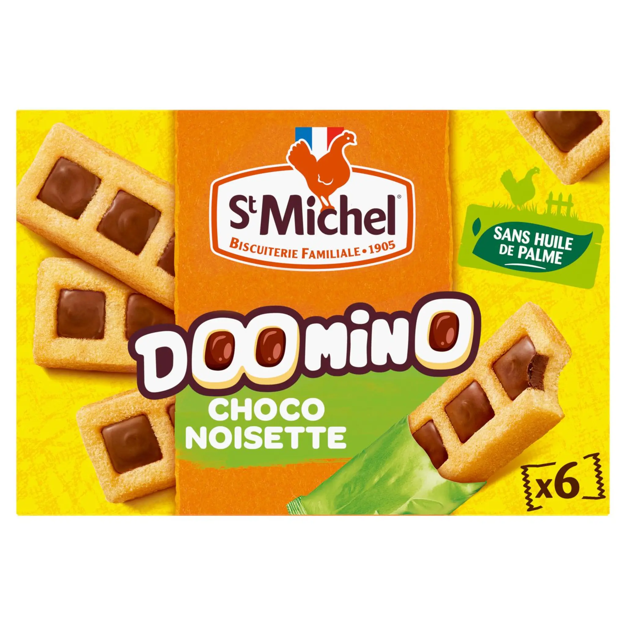 ST MICHEL Doomino Gâteaux nappés au chocolat noisettes sans huile de palme sachets individuels