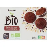 AUCHAN BIO Moelleux au chocolat sachets individuels