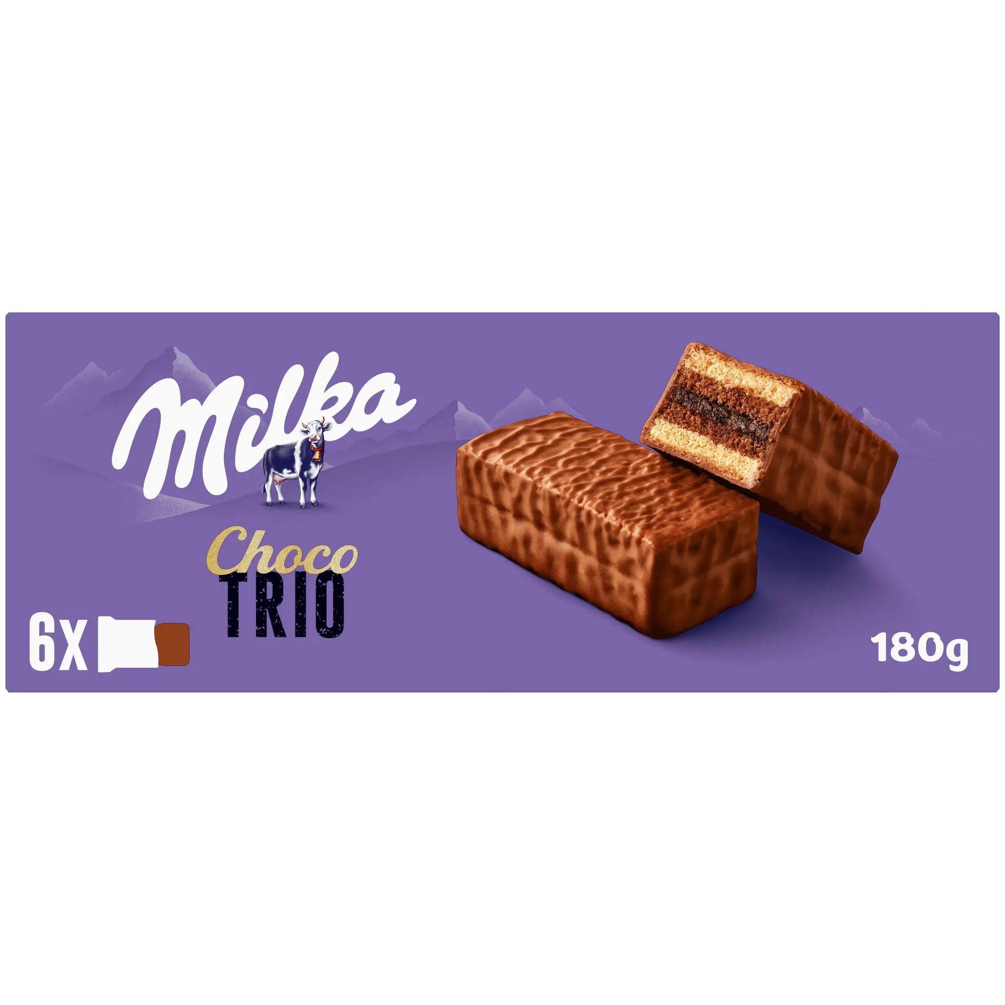 MILKA Gâteaux fourrés au chocolat Choco Trio sachets individuels