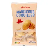 AUCHAN Madeleines coquilles aux œufs frais sachets individuels
