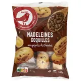 AUCHAN Madeleines coquilles aux pépites de chocolat sachets individuels