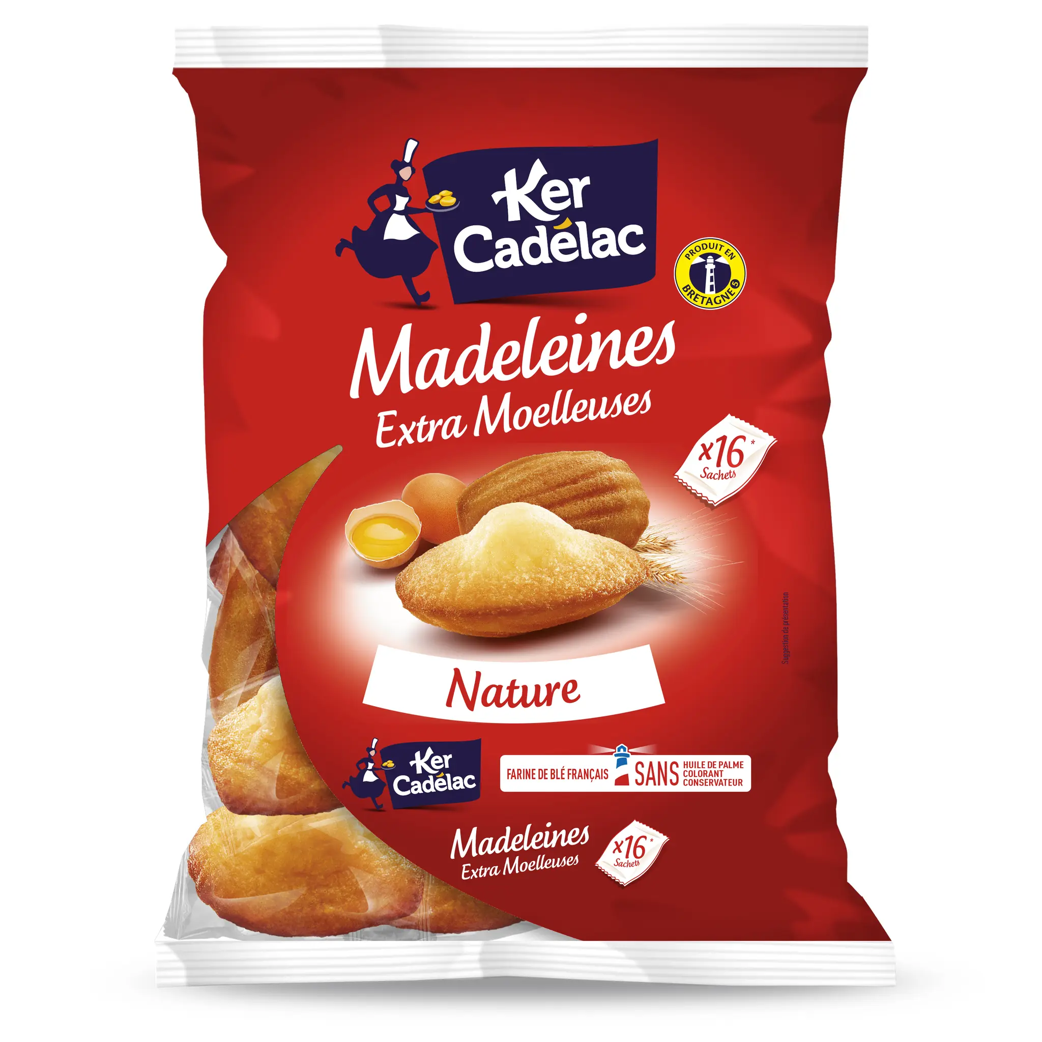 KER CADELAC Madeleines natures sachets individuels