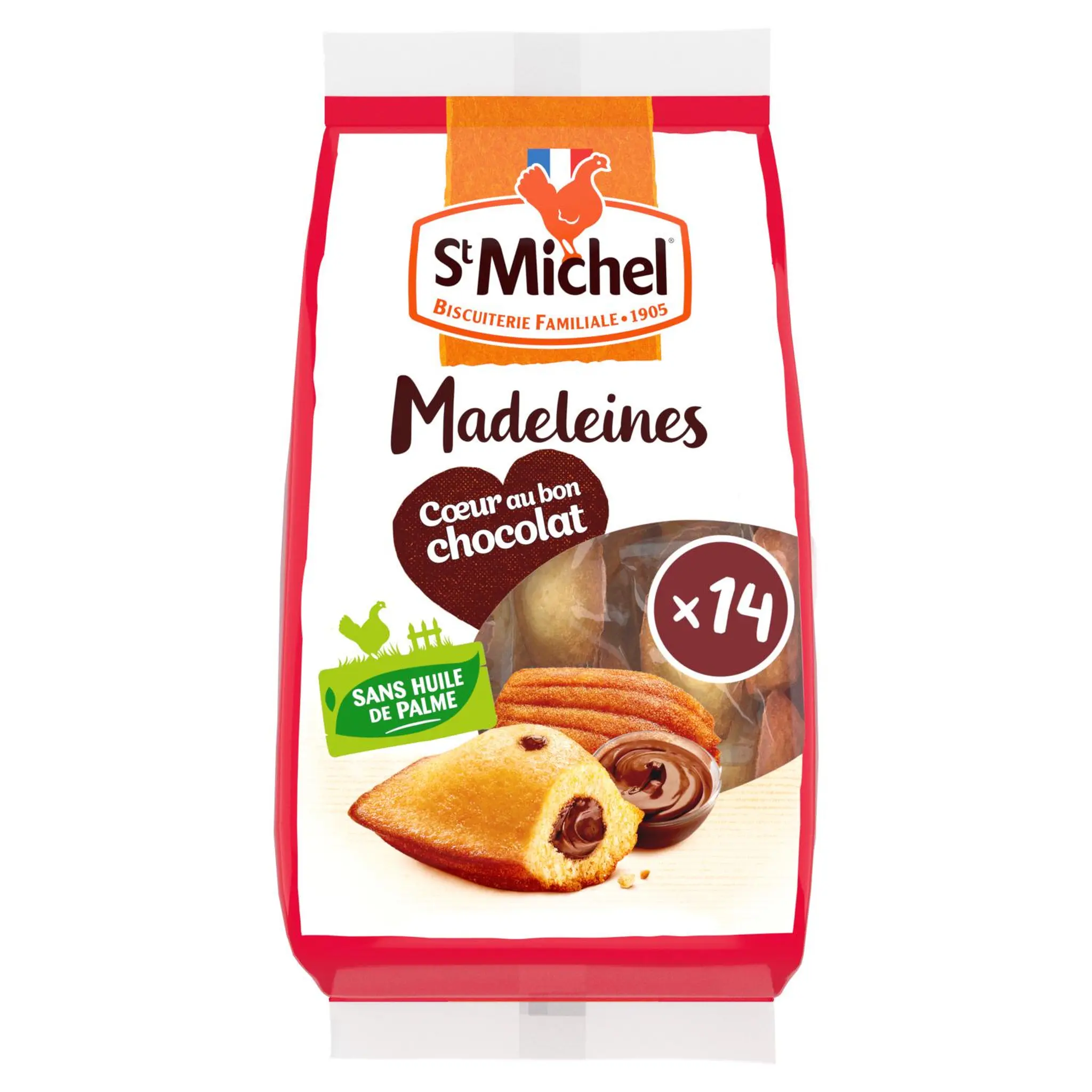 ST MICHEL Madeleines cœur au bon chocolat sachets individuels