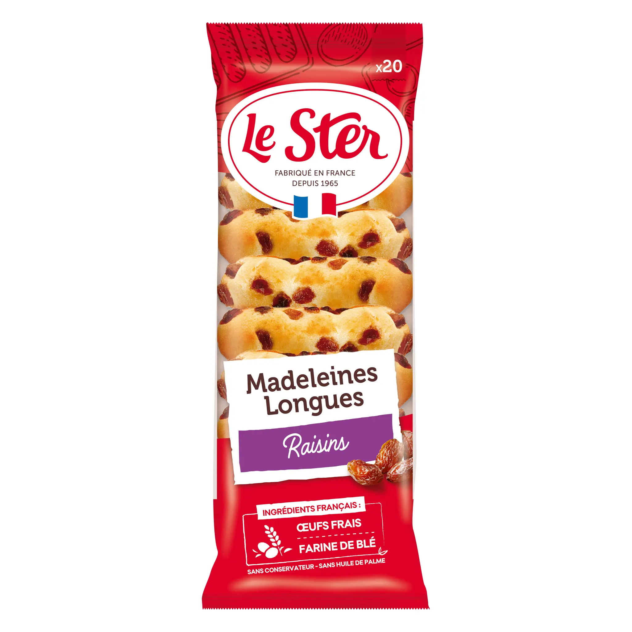 LE STER Madeleines longues aux raisins