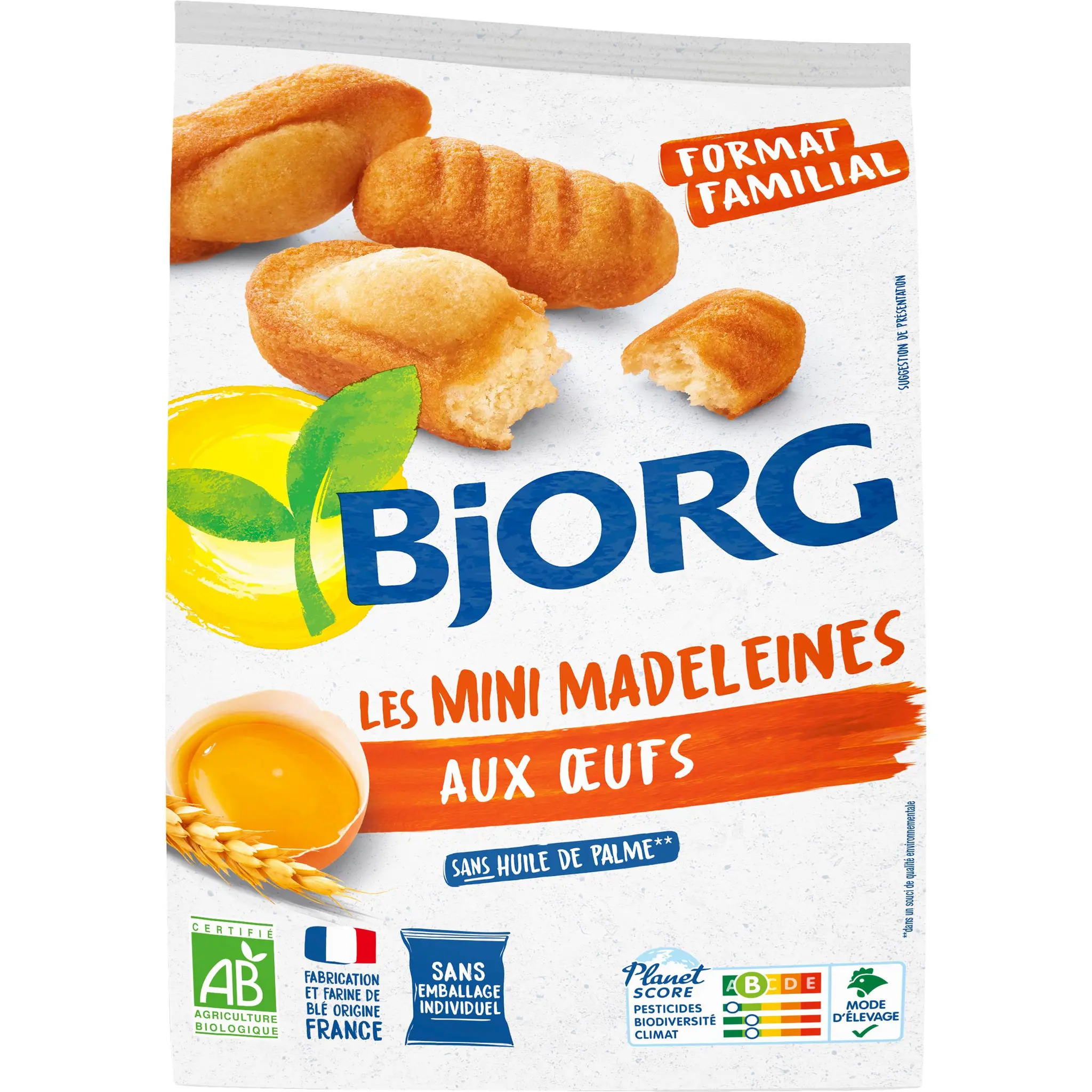 BJORG Mini madeleines aux oeufs bio sans huile de palme