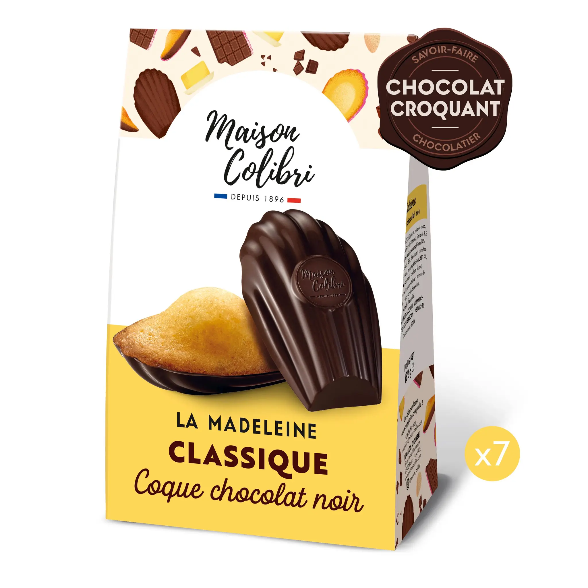MAISON COLIBRI Madeleines classiques au chocolat noir