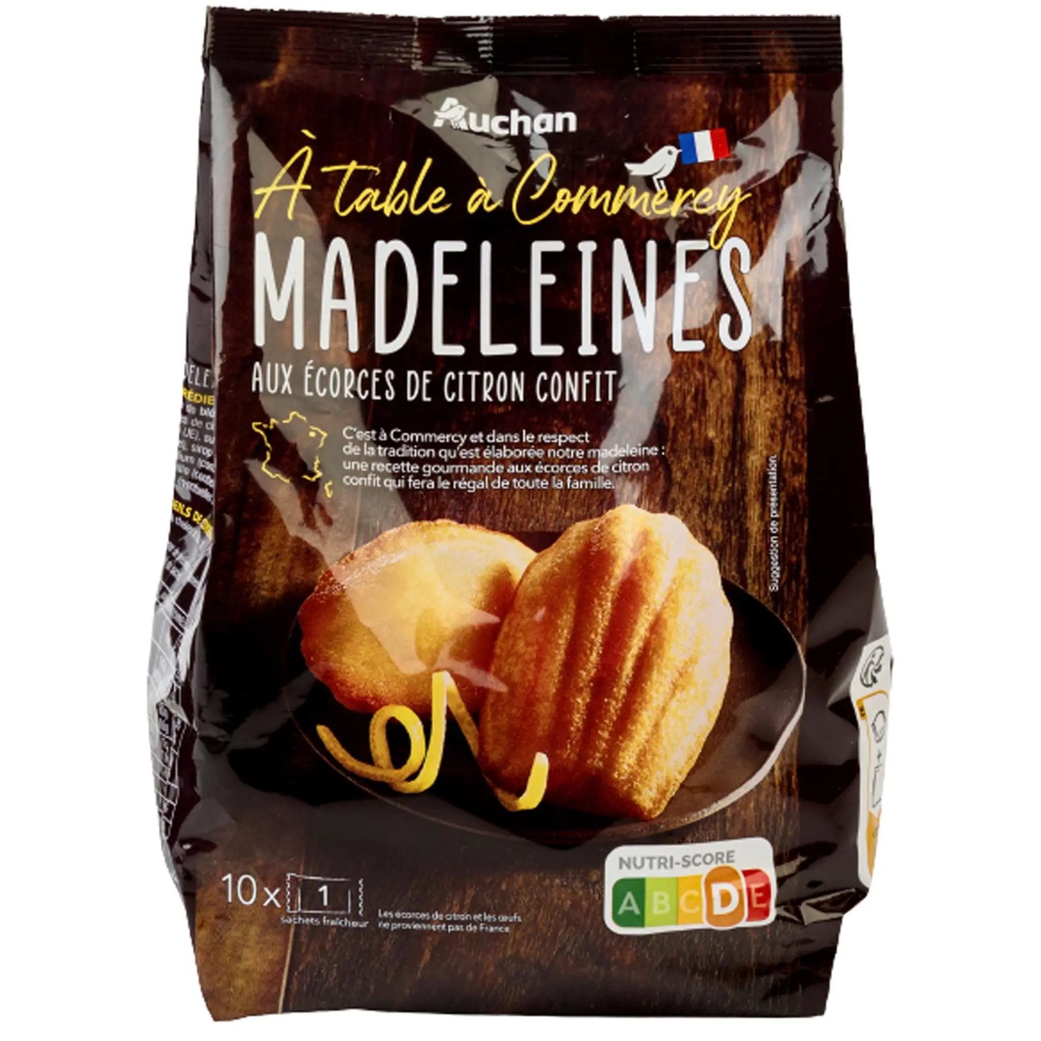 AUCHAN TERROIR Madeleines aux écorces de citron confit