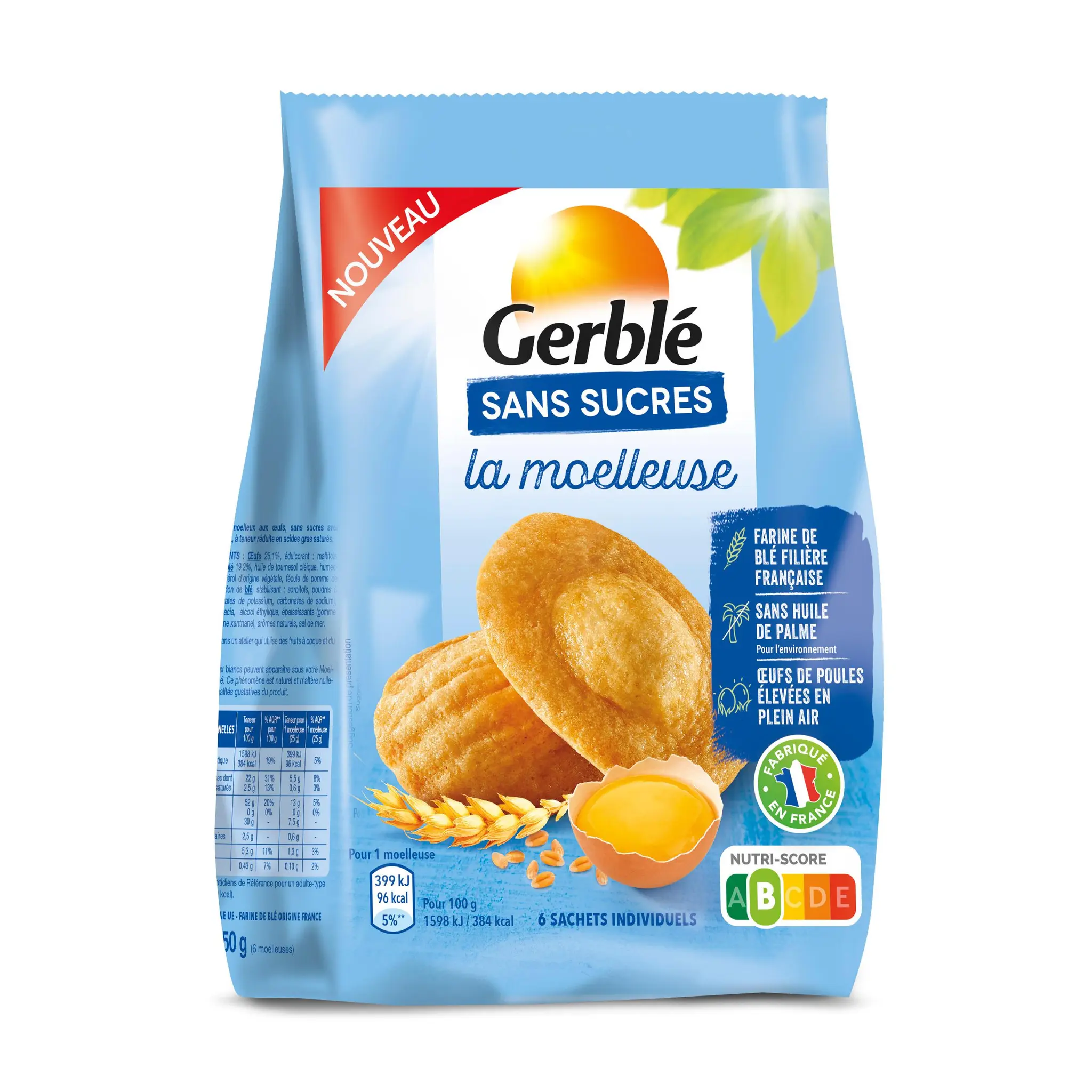 GERBLE Madeleines aux oeufs sans sucres