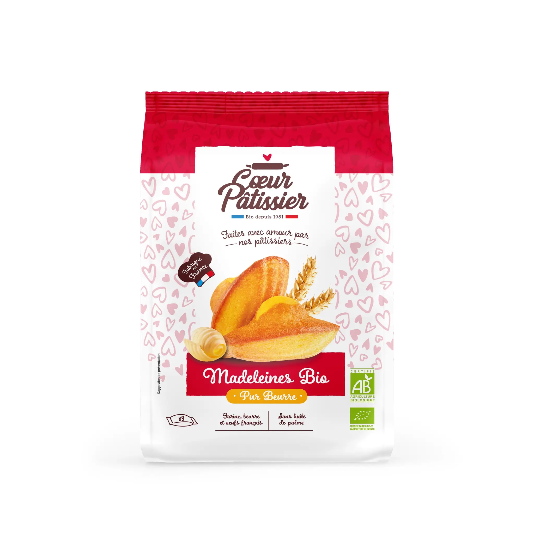 COEUR PATISSIER Madeleines bio pur beurre sachets individuels